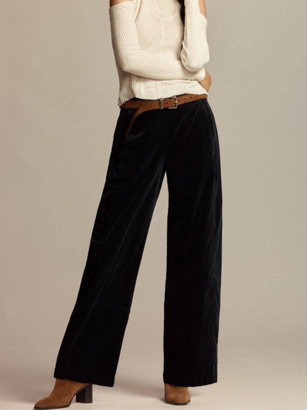 NWT PILCRO Izzie Relaxed Pull On Barrel Trousers Corduroy Navy High Waisted M - Picture 10 of 11